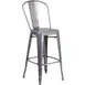 Flash Furniture XU-DG-TP001B-30-GG 30.5in Silver Bar Stool, Metal Slatted Back, 500 lb. Capacity 1 image
