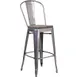 Flash Furniture XU-DG-TP001B-30-WD-GG 30.5" Bar Stool, Metal Slatted Back, Wood Seat, 500 lb, Silver 1 image