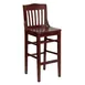 Flash Furniture XU-DG-W0006BAR-MAH-GG Hercules Series Restaurant Bar Stool, Wood Back, Mahogany Finish, Beechwood Seat, Armless, Slat Back 1 image