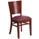Flash Furniture XU-DG-W0094B-MAH-BURV-GG Lacey Series Restaurant Chair, Mahogany Finish, Burgundy Vinyl Upholstered Seat, Solid Wood Back 1 image