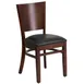 Flash Furniture XU-DG-W0094B-WAL-BLKV-GG Lacey Series Restaurant Chair, Solid Wood Back, Black Vinyl Upholstered Seat, Walnut Finish 1 image