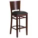 Flash Furniture XU-DG-W0094BAR-WAL-BLKV-GG Lacey Series Restaurant Bar Stool, Solid Wood Back, Black Vinyl Seat, Walnut Finish 1 image
