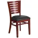Flash Furniture XU-DG-W0108-MAH-BLKV-GG Darby Series Restaurant Chair, Wood Slat Back, Black Vinyl Upholstered Seat, Mahogany Finish 1 image