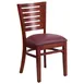 Flash Furniture XU-DG-W0108-MAH-BURV-GG Darby Series Restaurant Chair, Wood Slat Back, Burgundy Vinyl Seat, Mahogany Finish 1 image