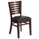 Flash Furniture XU-DG-W0108-WAL-BLKV-GG Darby Series Restaurant Chair, Wood Slat Back, Black Vinyl Seat, Walnut Finish 1 image