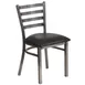 Flash Furniture XU-DG694BLAD-CLR-BLKV-GG Hercules Series Restaurant Chair, Metal Ladder Back, Black Vinyl Upholstered Seat, 18 Gauge Steel Frame 1 image