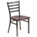 Flash Furniture XU-DG694BLAD-CLR-MAHW-GG Hercules Series Restaurant Chair, Metal Ladder Back, Mahogany Finish 1 image