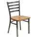 Flash Furniture XU-DG694BLAD-CLR-NATW-GG Hercules Series Metal Ladder Back Restaurant Chair with Natural Finish Wood Seat 1 image