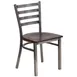 Flash Furniture XU-DG694BLAD-CLR-WALW-GG Hercules Series Restaurant Chair, Metal Ladder Back, Walnut Finish Plywood Seat, Welded Steel Frame 1 image