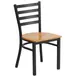 Flash Furniture XU-DG694BLAD-NATW-GG Hercules Series Restaurant Chair, Metal Ladder Back, Natural Finish Plywood Seat, Black Steel Frame 1 image