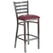 Flash Furniture XU-DG697BLAD-CLR-BAR-BURV-GG Hercules Series Metal Ladder Back Bar Stool with Burgundy Vinyl Upholstered Seat 1 image