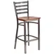 Flash Furniture XU-DG697BLAD-CLR-BAR-CHYW-GG Hercules Series Metal Ladder Back Restaurant Bar Stool with Cherry Finish Wood Seat 1 image