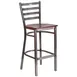 Flash Furniture XU-DG697BLAD-CLR-BAR-MAHW-GG Hercules Series Restaurant Bar Stool, Metal Ladder Back, Mahogany Finish 1 image