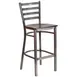 Flash Furniture XU-DG697BLAD-CLR-BAR-WALW-GG Hercules Series Metal Ladder Back Restaurant Bar Stool, Walnut Finish, Clear Coated Steel Frame 1 image