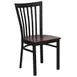 Flash Furniture XU-DG6Q4BSCH-MAHW-GG Hercules Series Restaurant Chair, Metal Slat Back, Mahogany Finish Plywood Seat, Black Powder Coated Steel Frame 1 image