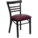 Flash Furniture XU-DG6Q6B1LAD-BURV-GG Hercules Series Restaurant Side Chair, Ladder Back, Burgundy Vinyl, 18 Gauge Steel Frame, Black Powder Coat 1 image