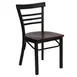 Flash Furniture XU-DG6Q6B1LAD-MAHW-GG Hercules Series Restaurant Side Chair, Ladder Back, Mahogany Wood, Black Steel Frame 1 image