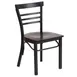 Flash Furniture XU-DG6Q6B1LAD-WALW-GG Hercules Series Restaurant Side Chair, Ladder Back, Walnut Wood Finish, Black Steel Frame 1 image