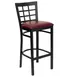 Flash Furniture XU-DG6R7BWIN-BAR-BURV-GG Hercules Series Metal Back Restaurant Bar Stool, Burgundy Vinyl Seat, Black Powder Coated Frame 1 image