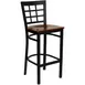 Flash Furniture XU-DG6R7BWIN-BAR-MAHW-GG Hercules Series Restaurant Bar Stool, Metal Grid Back, Mahogany Finish, 18 Gauge Steel Frame 1 image