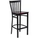 Flash Furniture XU-DG6R8BSCH-BAR-MAHW-GG Hercules Series Restaurant Bar Stool, Metal Slate Back, Mahogany Finish Seat, Black Powder Coated Steel Frame 1 image