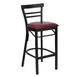 Flash Furniture XU-DG6R9BLAD-BAR-BURV-GG Hercules Series Restaurant Bar Stool, Metal Ladder Back, Burgundy Vinyl Upholstered Seat, 18 Gauge Steel 1 image