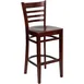 Flash Furniture XU-DGW0005BARLAD-MAH-GG Hercules Series Mahogany Finish Beechwood Restaurant Bar Stool with Ladder Back 1 image