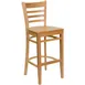 Flash Furniture XU-DGW0005BARLAD-NAT-GG Hercules Series Restaurant Bar Stool, Wood Ladder Back, Natural Finish Beechwood Seat, Mortise & Tenon Construction 1 image