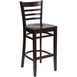 Flash Furniture XU-DGW0005BARLAD-WAL-GG Hercules Series Wood Ladder Back Restaurant Bar Stool with Walnut Finish Beechwood Seat 1 image