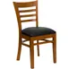 Flash Furniture XU-DGW0005LAD-CHY-BLKV-GG Hercules Series Restaurant Chair, Wood Ladder Back, Black Vinyl Upholstered Seat, Cherry Finish 1 image