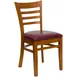 Flash Furniture XU-DGW0005LAD-CHY-BURV-GG Hercules Series Restaurant Chair, Cherry Finish, Ladder Back, Burgundy Vinyl Seat 1 image