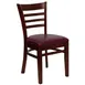 Flash Furniture XU-DGW0005LAD-MAH-BURV-GG Hercules Series Restaurant Chair, Wood Ladder Back, Burgundy Vinyl Upholstered Seat, Mahogany Finish 1 image