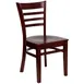 Flash Furniture XU-DGW0005LAD-MAH-GG Hercules Series Restaurant Chair, Wood Ladder Back, Mahogany Finish Beechwood 1 image