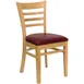 Flash Furniture XU-DGW0005LAD-NAT-BURV-GG Hercules Series Restaurant Chair, Wood Ladder Back, Burgundy Vinyl Seat, Natural Finish 1 image