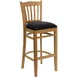 Flash Furniture XU-DGW0008BARVRT-NAT-BLKV-GG Hercules Series Bar Stool, Wood Slat Back, Black Vinyl Seat, Natural Finish, Armless 1 image