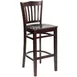 Flash Furniture XU-DGW0008BARVRT-WAL-GG Hercules Series Walnut Finish Beechwood Restaurant Bar Stool with Slat Back and Footrest 1 image