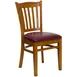 Flash Furniture XU-DGW0008VRT-CHY-BURV-GG Hercules Series Restaurant Chair, Cherry Finish, Burgundy Vinyl, Wood Slats 1 image