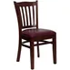 Flash Furniture XU-DGW0008VRT-MAH-BURV-GG Hercules Series Restaurant Chair, Mahogany Finish, Burgundy Vinyl Seat, Wood Slat Back 1 image