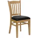 Flash Furniture XU-DGW0008VRT-NAT-BLKV-GG Hercules Series Restaurant Chair, Wood Slat Back, Black Vinyl Seat, Natural Finish 1 image