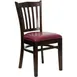 Flash Furniture XU-DGW0008VRT-WAL-BURV-GG Hercules Series Restaurant Chair, Walnut Finish, Burgundy Vinyl Seat, Wood Slat Back 1 image