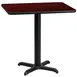 Flash Furniture XU-MAHTB-2430-T2222-GG 30"W Rectangular Dining Height Table, Mahogany Laminate, Black PVC Edge, 24"D, Pedestal Base 1 image