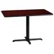 Flash Furniture XU-MAHTB-2442-T2230-GG 42"W Rectangular Dining Table, Mahogany Laminate, Black PVC Edge, Pedestal Base 1 image