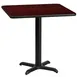 Flash Furniture XU-MAHTB-3030-T2222-GG 30x30 Square Pedestal Dining Table, Mahogany Laminate, Black PVC Edge, 31-1/8H 1 image