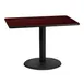 Flash Furniture XU-MAHTB-3042-TR24-GG 42" Rectangular Dining Table, Mahogany Laminate, 30"H, Pedestal Base 1 image