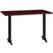 Flash Furniture XU-MAHTB-3048-T0522-GG 48"W Rectangular Dining Table, Mahogany Finish, PVC Edge, Pedestal Base 1 image