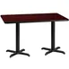 Flash Furniture XU-MAHTB-3060-T2222-GG 60" Rectangular Dining Height Table, Mahogany Laminate, Black PVC Edge, Four Point Pedestal Base 1 image