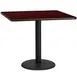 Flash Furniture XU-MAHTB-4242-TR24-GG 42x42 Square Pedestal Dining Table, Mahogany Laminate, Black PVC Edge, 24 Dia. Base 1 image