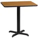 Flash Furniture XU-NATTB-2430-T2222-GG 30x24 Rectangular Dining Table, Natural Laminate, Black PVC Edge, Pedestal Base 1 image