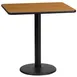 Flash Furniture XU-NATTB-2430-TR18-GG 30x24 Rectangular Dining Table, Natural Laminate, Black PVC Edge, 18 Dia. Base 1 image
