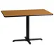 Flash Furniture XU-NATTB-2442-T2230-GG 42"W Rectangular Dining Table, Natural Laminate, Black PVC Edge, Pedestal Base 1 image